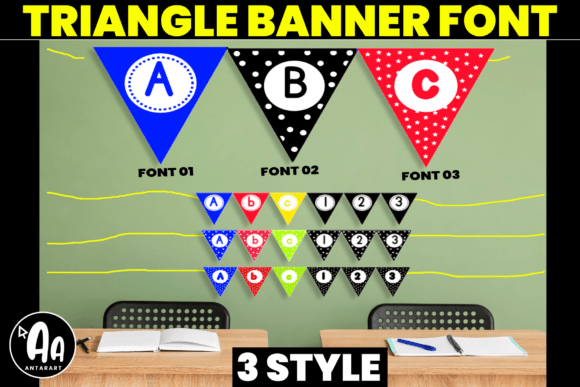 Abcd Ref Triangle Banner3: A Playful Decorative Typeface for Digital Branding