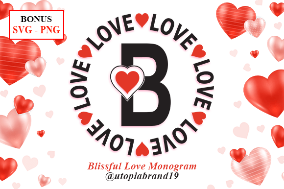 Blissful Love Monogram: A Charming Decorative Font for Editorial Design