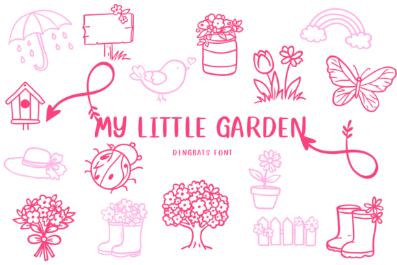 My Little Garden: A Whimsical Dingbats Font for Handmade Crafts