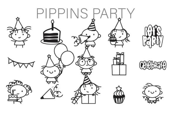 Pippins Party Dingbats: A Festive Typeface for Joyful Digital Brands