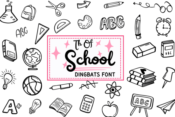 Th of School Typeface Review: A Playful Dingbats Font for Digital Branding