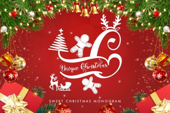 Unique Christmas Monogram: A Festive Typeface for Editorial Design